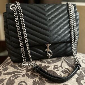 Rebecca Minkoff Soft leather black cross body bag, with silver hardware